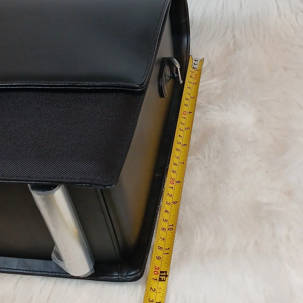 Zero Halliburton Black Leather/Fabric Briefcase/ Document Case Bag Men/Unisex